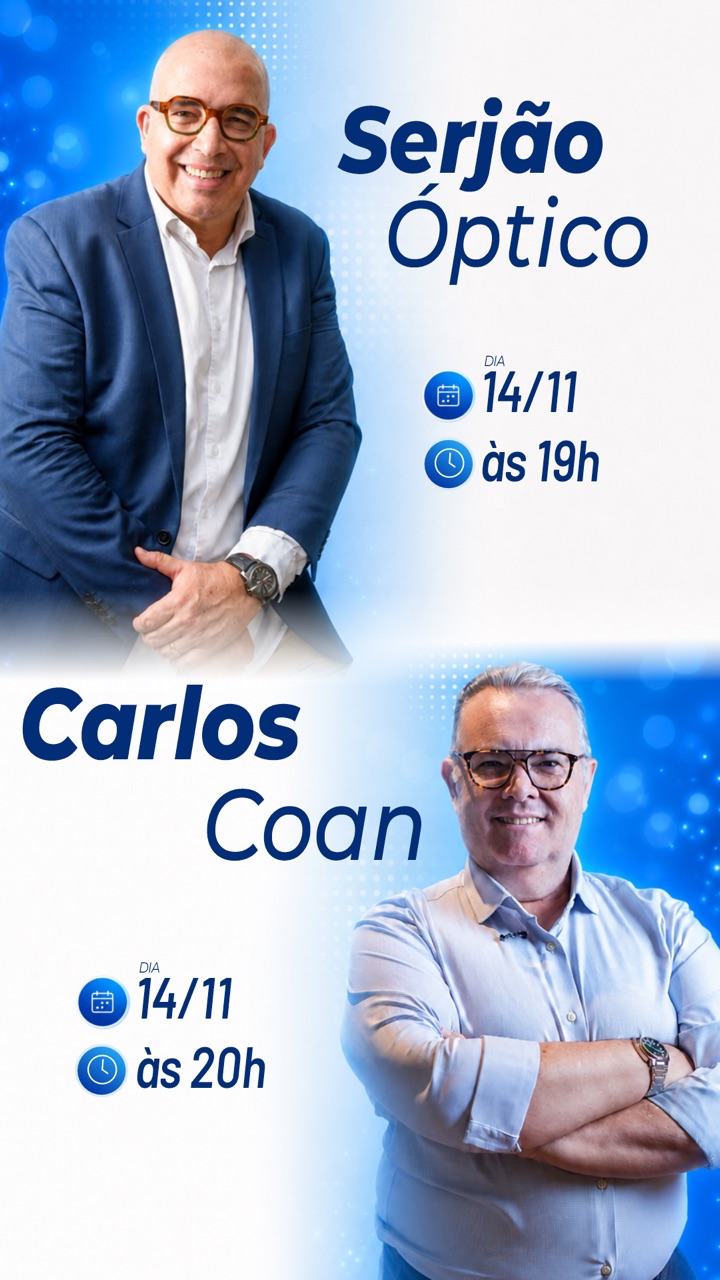 Palestrantes Serjão Óptico e Carlos Coan, dia 14/11